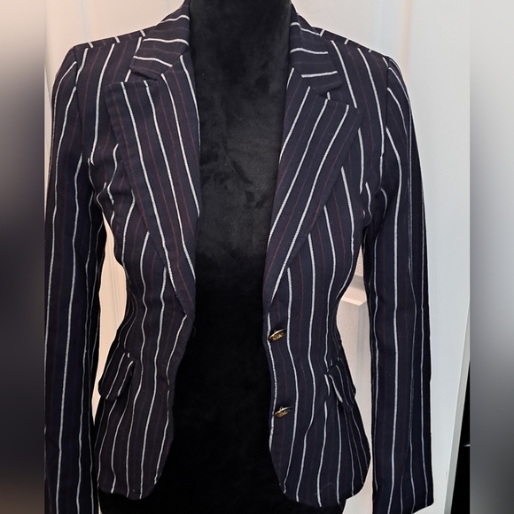 Twenty One Blue Blazer With Stripes Of Red & White     Size 5 - Picture 2 of 9